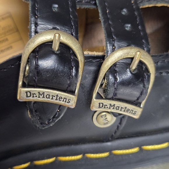 Dr.Martens 8065 Smooth Leather Mary Jane Shoes Black Double Strap Women Size 8 - Picture 11 of 16